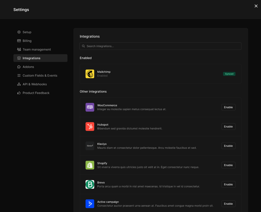 Integrations